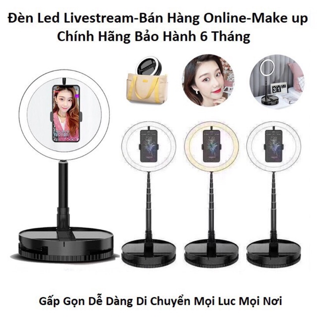 Đèn livestream bán kính 26cm coa thể thu gọn coa 3 độ ảnh sáng