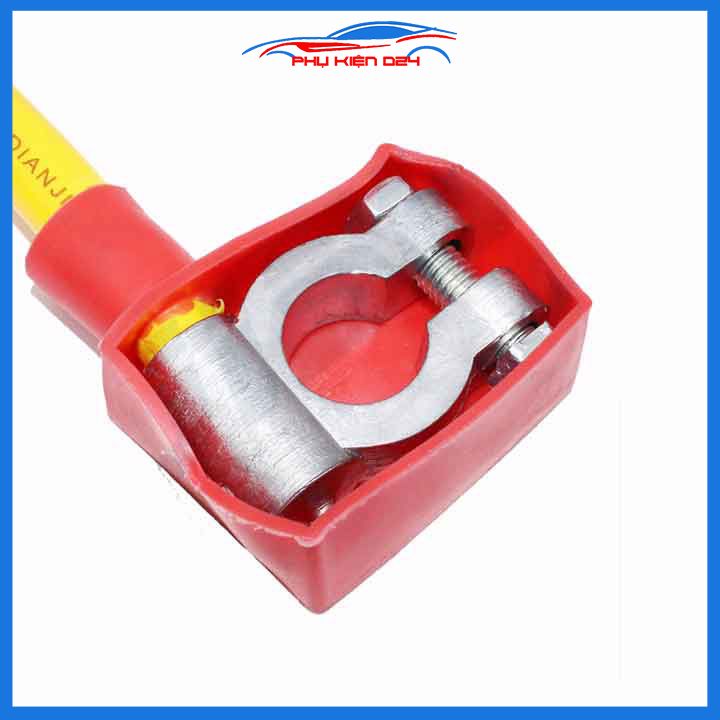 Cáp đồng nối cực ác quy 30cm 2 đầu siết bu lông đa năng chịu dòng 100A (giá/1chiếc)