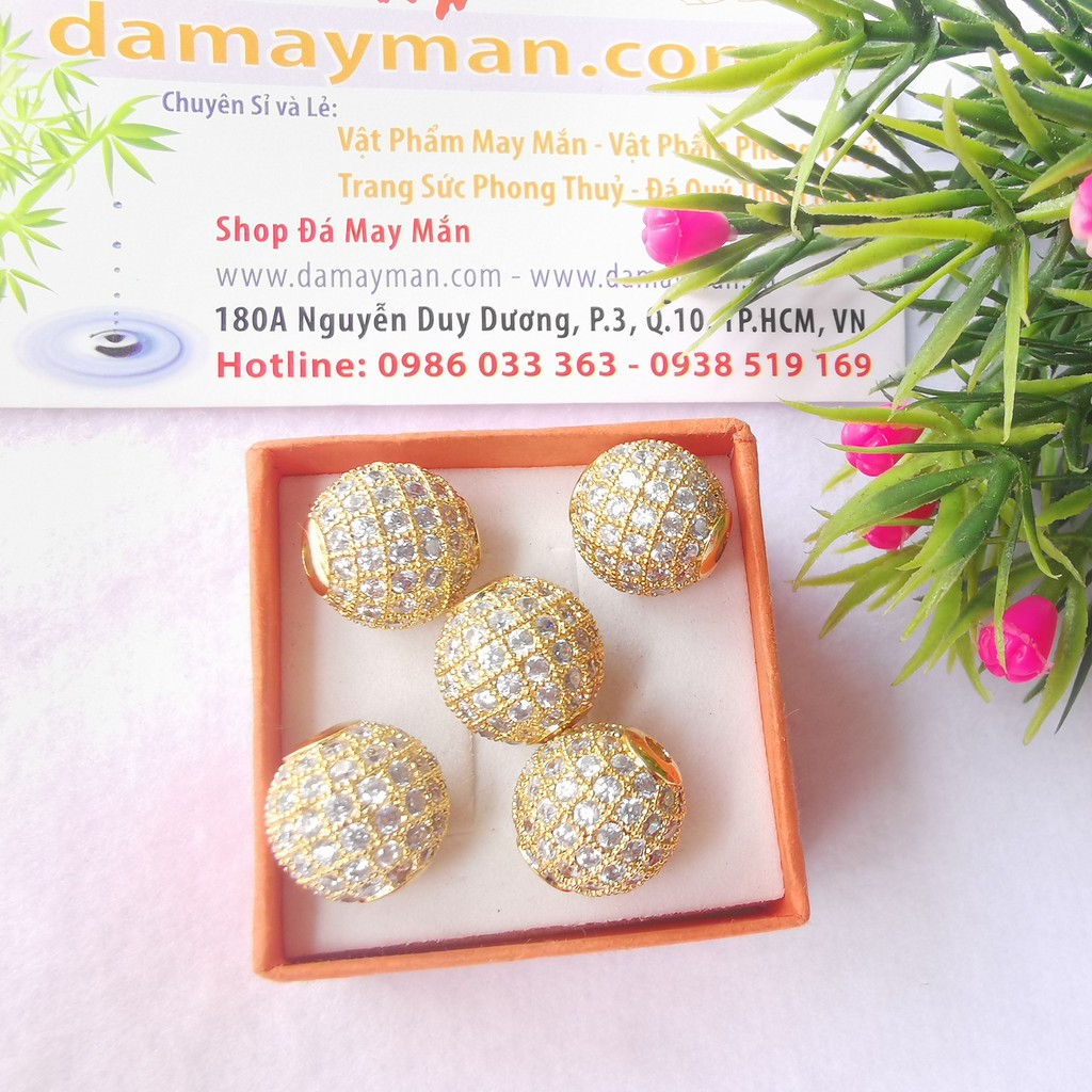 CHARM TRÒN ĐÍNH FULL ĐÁ PHỐI VÒNG CHUỖI TRANG SỨC PHỤ KIỆN NAM NỮ PK557