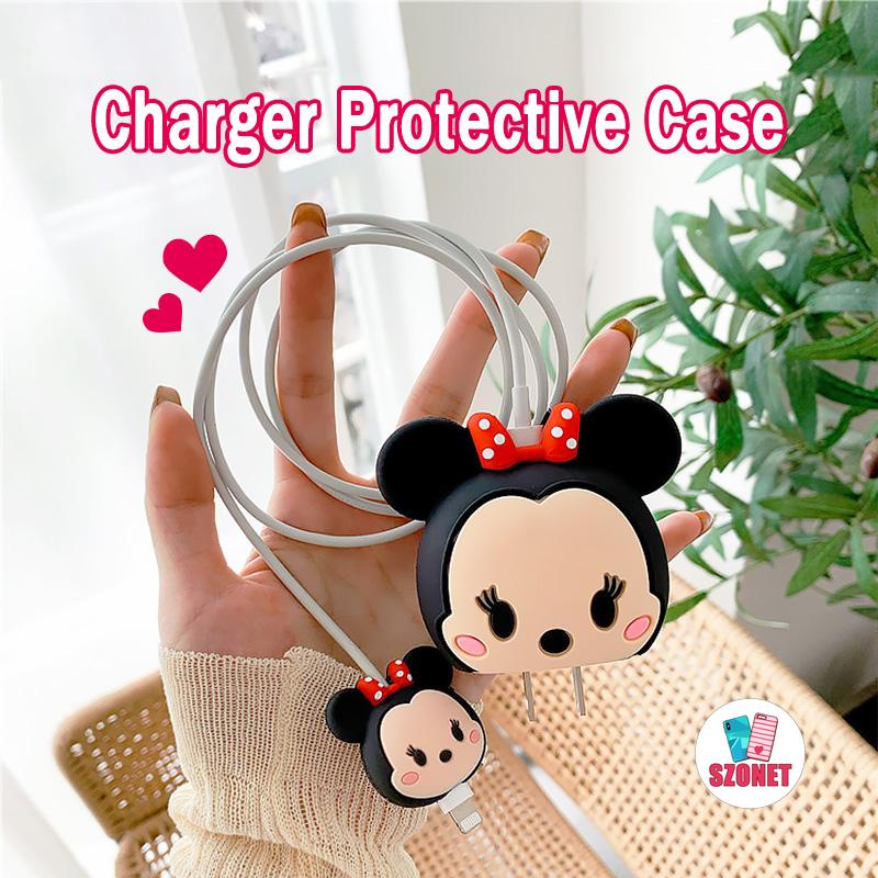 Phụ kiện bảo vệ bộ sạc Iphone 18/25w kiểu dáng hoạt hình dễ thương