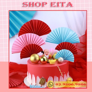 Set cắm quạt giấy trang trí bánh kem, trang trí bánh sinh nhật