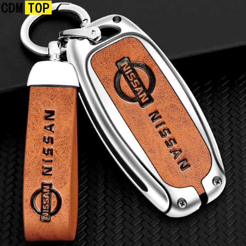 Vỏ Bảo Vệ Chìa Khóa Bằng Kim Loại Crom Cho Xe Hơi Nissan Serena Sylphy Teana Elgrand Almera Grand Livina Qashqai J10J11 X-Trail t31 t32kick Tiida Pathfinder Murano