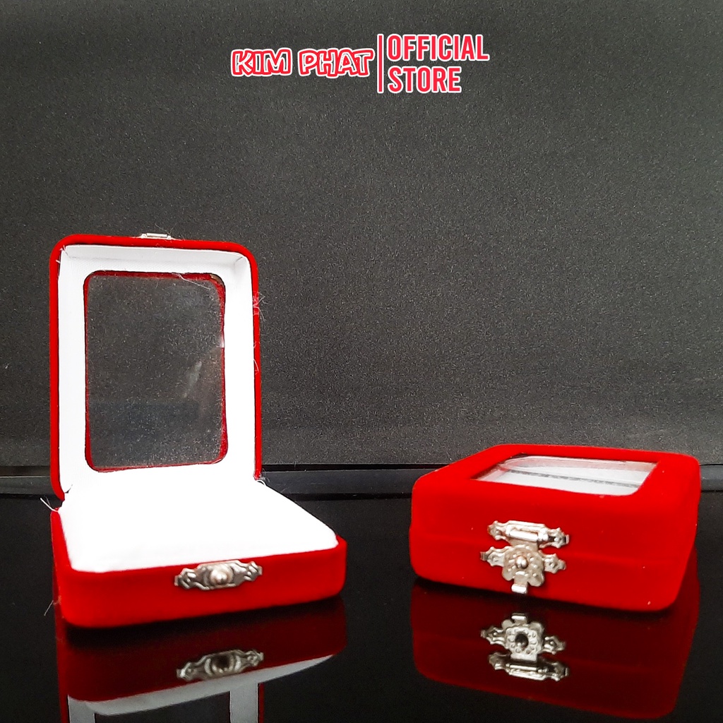 Hộp đựng nhẫn dây chuyền bông tai trang sức bọc nhung các loại
