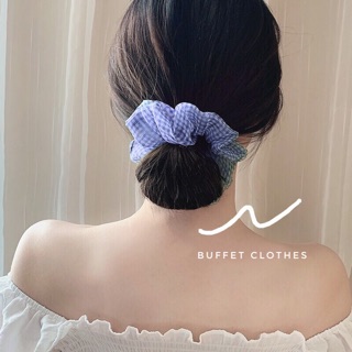 Dây buộc tóc Scrunchies voan caro ❄️