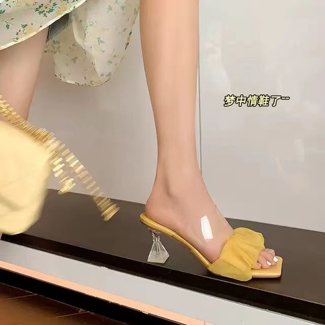 Hàng Mới Về Dép Cao Gót Quai Ngang Trong Suốt Đế Phẳng 22 Năm Phong Cách Pháp Thời Trang Mùa Hè Cho Nữ