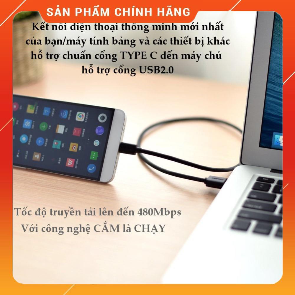 Cáp chuyển USB 2.0 to Type C dài 1.5M Ugreen 30166 (Đen) dailyphukien