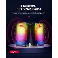 BlitzWolf AA-GCR3 AirAux Loa Máy Tính Loa Bluetooth AUX Âm Thanh Nổi HiFi 4 Chiếc Đèn RGB Nguồn Cung Cấp USB-Màu Đen