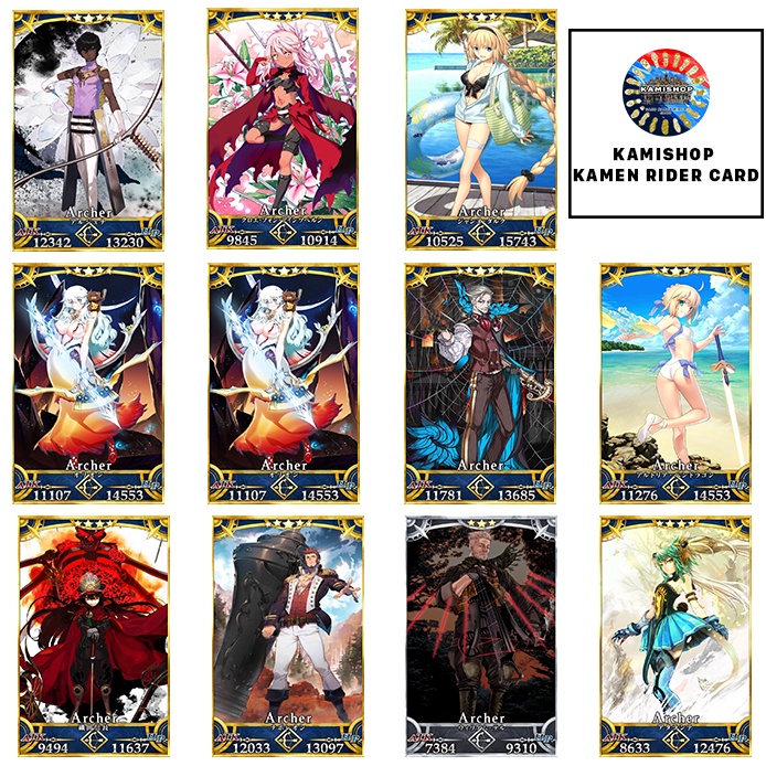 Thẻ bài Card FGO Fate/Grand Order Servant Archer   - Phân loại các dòng Archer