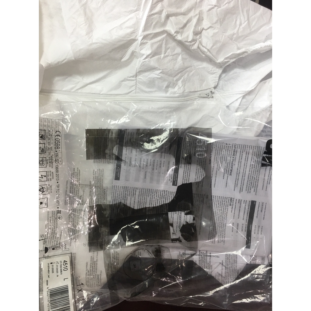 Bộ quần áo bảo hộ 3M 4510 cấp độ 4 chống hoá chất, chống bụi độc hại .Size M