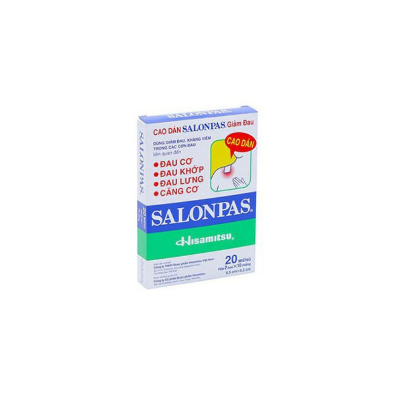 Cao Dán SalonPas- Miếng dán Giảm đau- Hộp 20 miếng