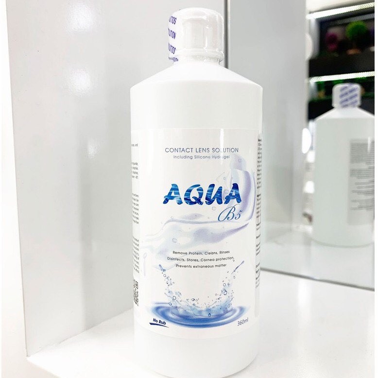 [FREE SHIP] Nước ngâm lens Aqua B5 dung tích 150ml và 360ml - Nước rửa kính áp tròng Chính hãng ANGEL EYES Hàn Quốc