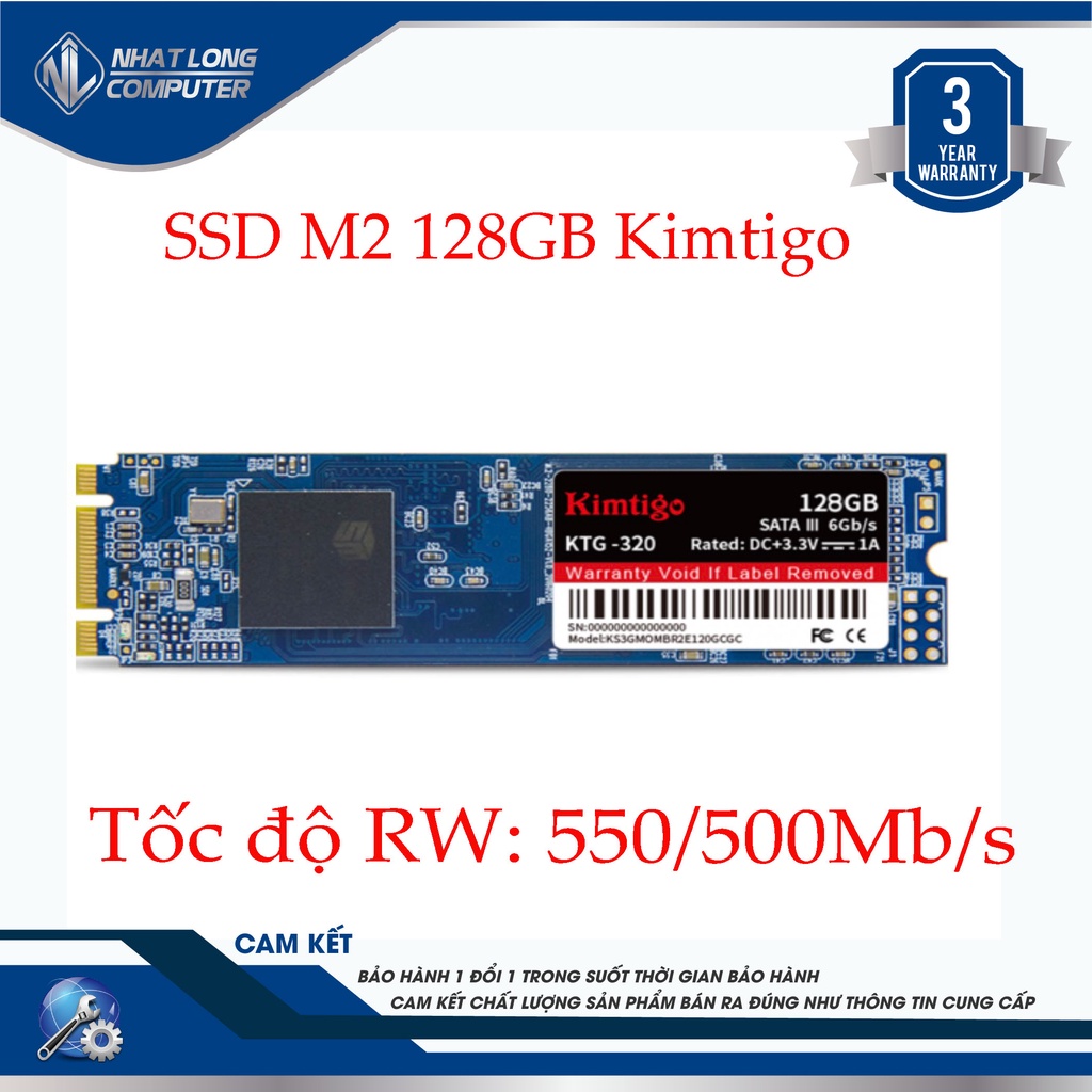 Ổ cứng SSD M.2 2280 SATA 128Gb/256 Kimtigo bảo hành 3 năm