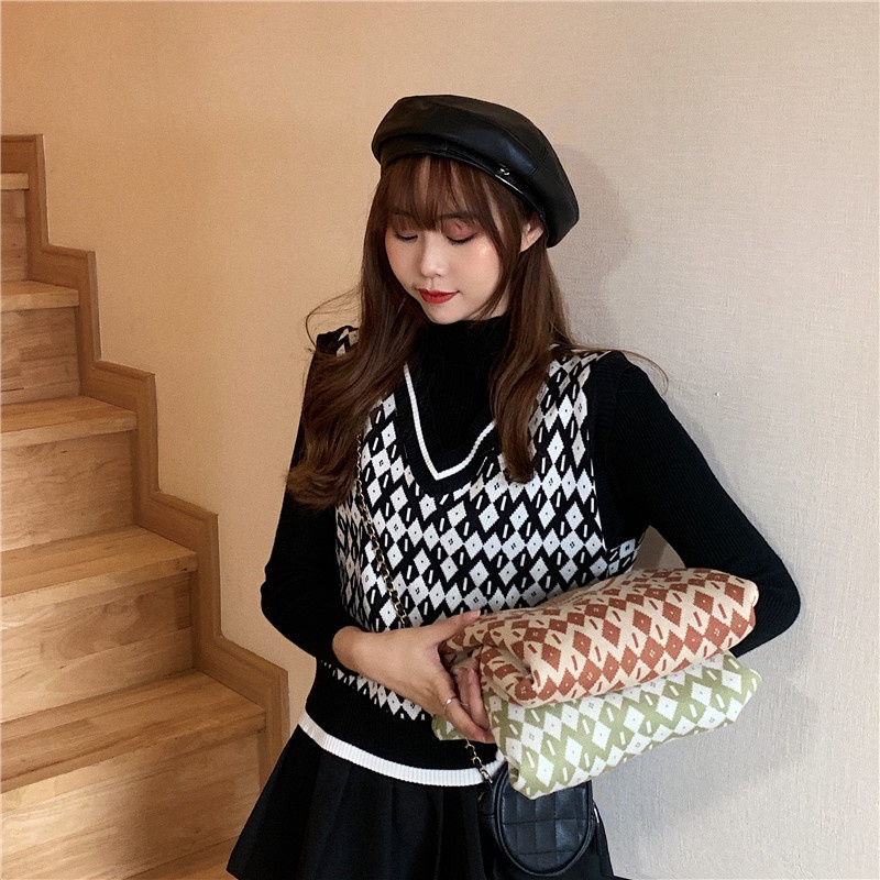 Áo len nữ không tay dáng rộng có 3 màu thời trang | BigBuy360 - bigbuy360.vn