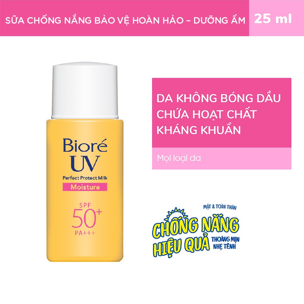 Bioré Sữa Chống Nắng Bảo Vệ Hoàn Hảo DƯỠNG ẨM Biore UV SPF50+/PA+++ 25ML