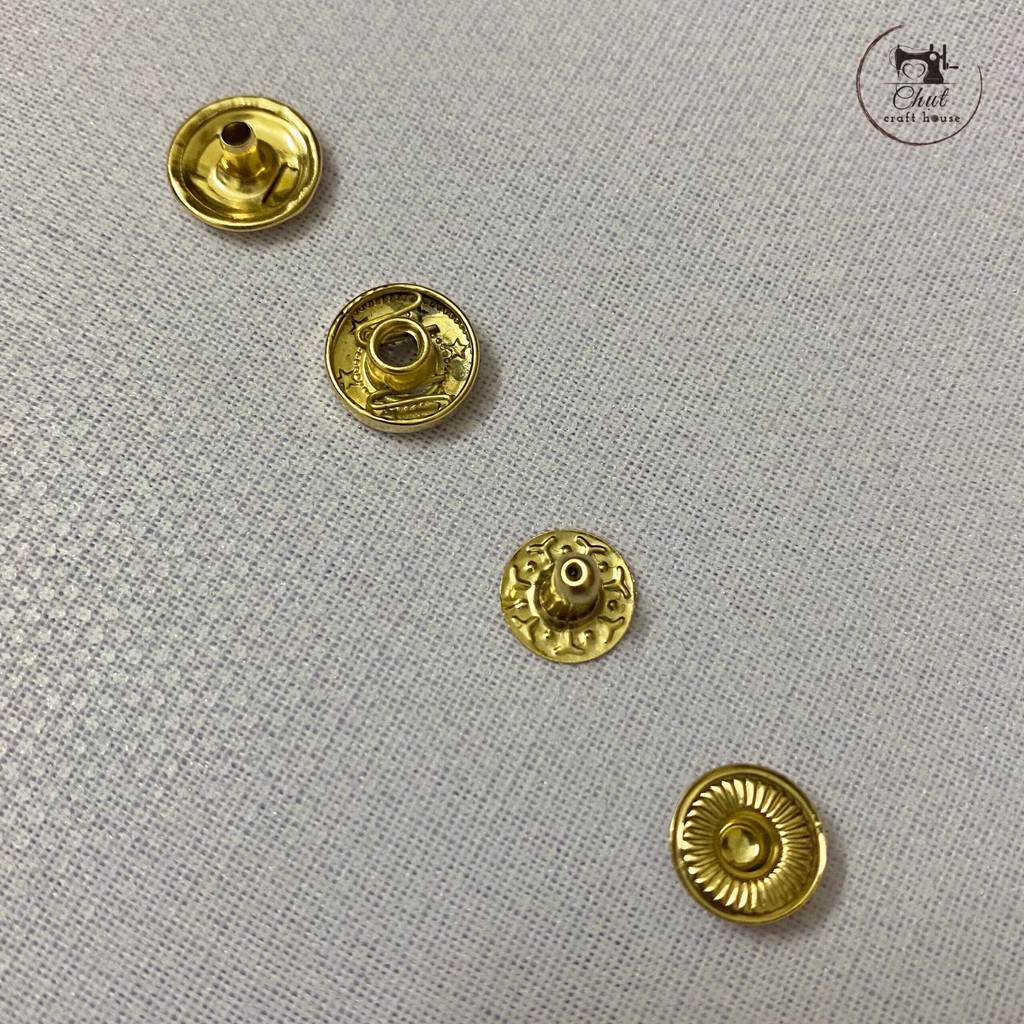 Cúc bấm bốn chi tiết dùng cho túi ví, sổ da, thủ công handmade