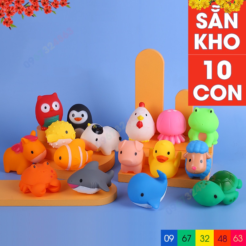 Sét 10 thú bơi thả bồn tắm gắn còi cho bé