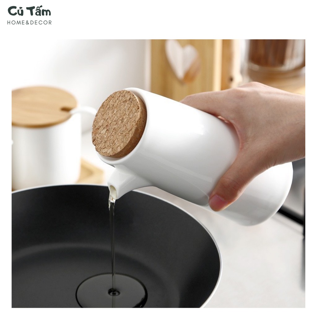 Lọ đựng gia vị, hũ gia vị bằng sứ cao cấp kèm kệ sắt và thìa - cutam.homedecor | BigBuy360 - bigbuy360.vn