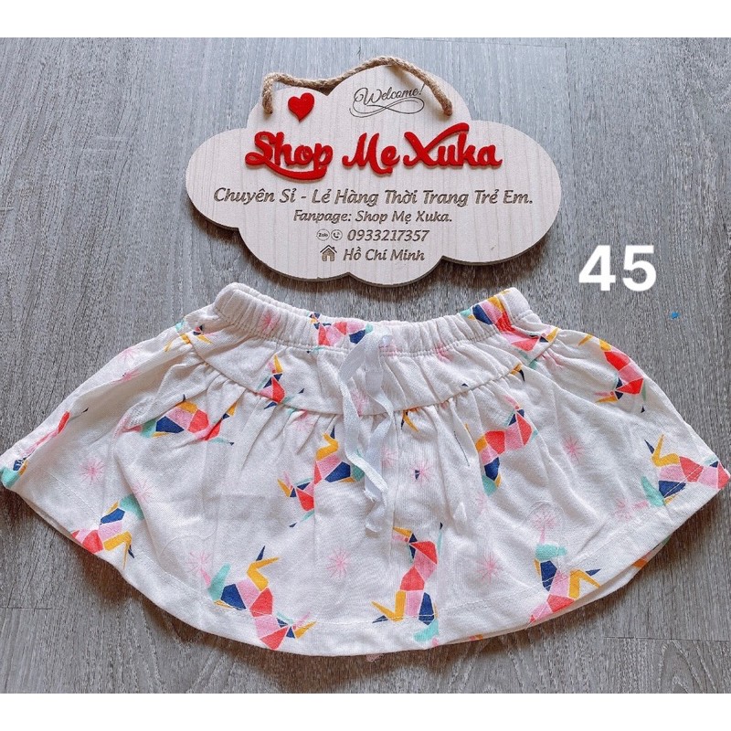 (Size 10-12kg) Chân váy ngắn kèm chip bé gái