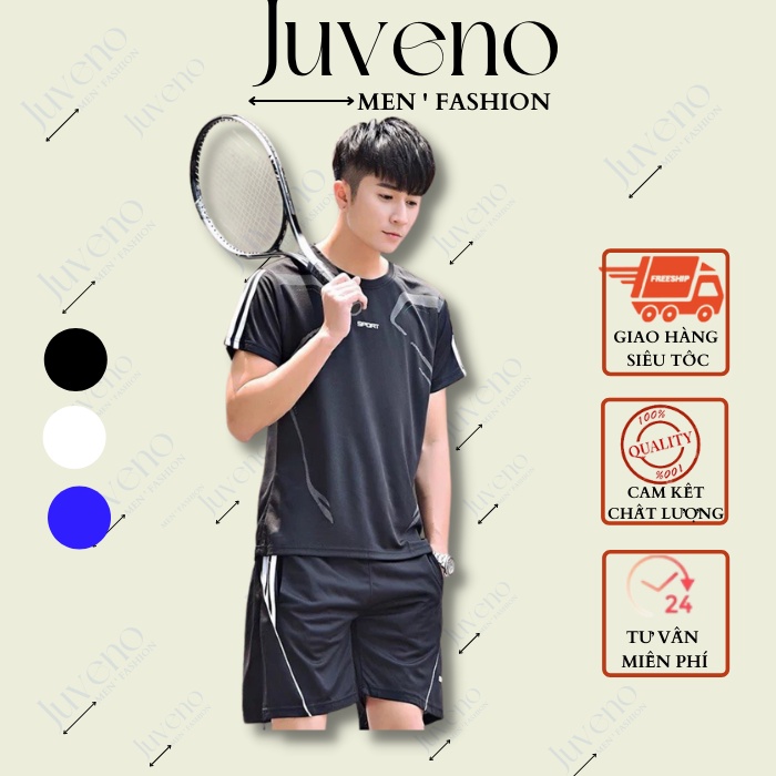 Bộ quần áo thể thao in chữ Sport, bộ đồ nam mùa hè chất thun cotton co giãn 4c