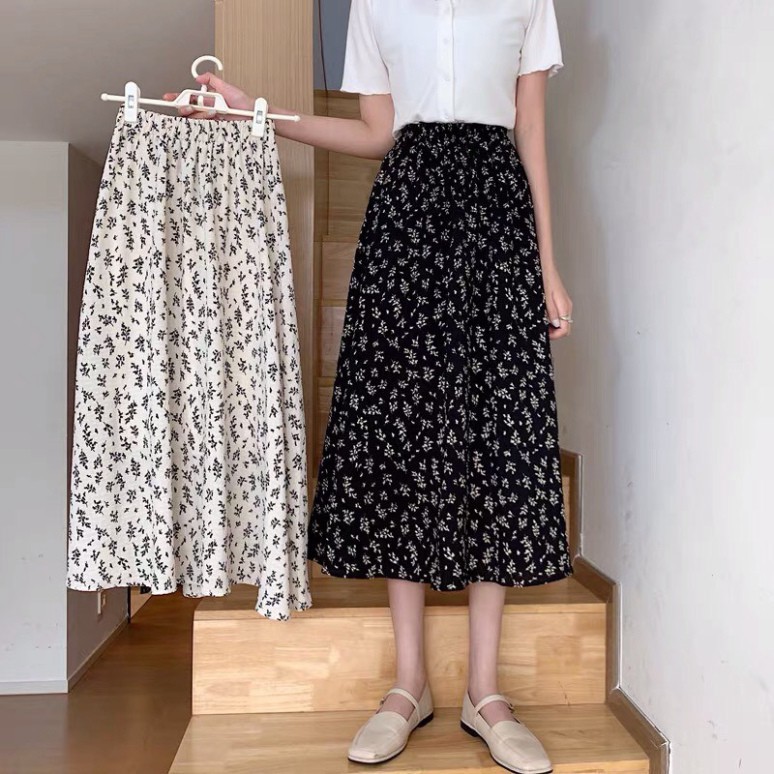 Chân Váy Nữ Hoa Cạp Chun Dáng Dài Tiểu Thư Đáng Yêu | BigBuy360 - bigbuy360.vn