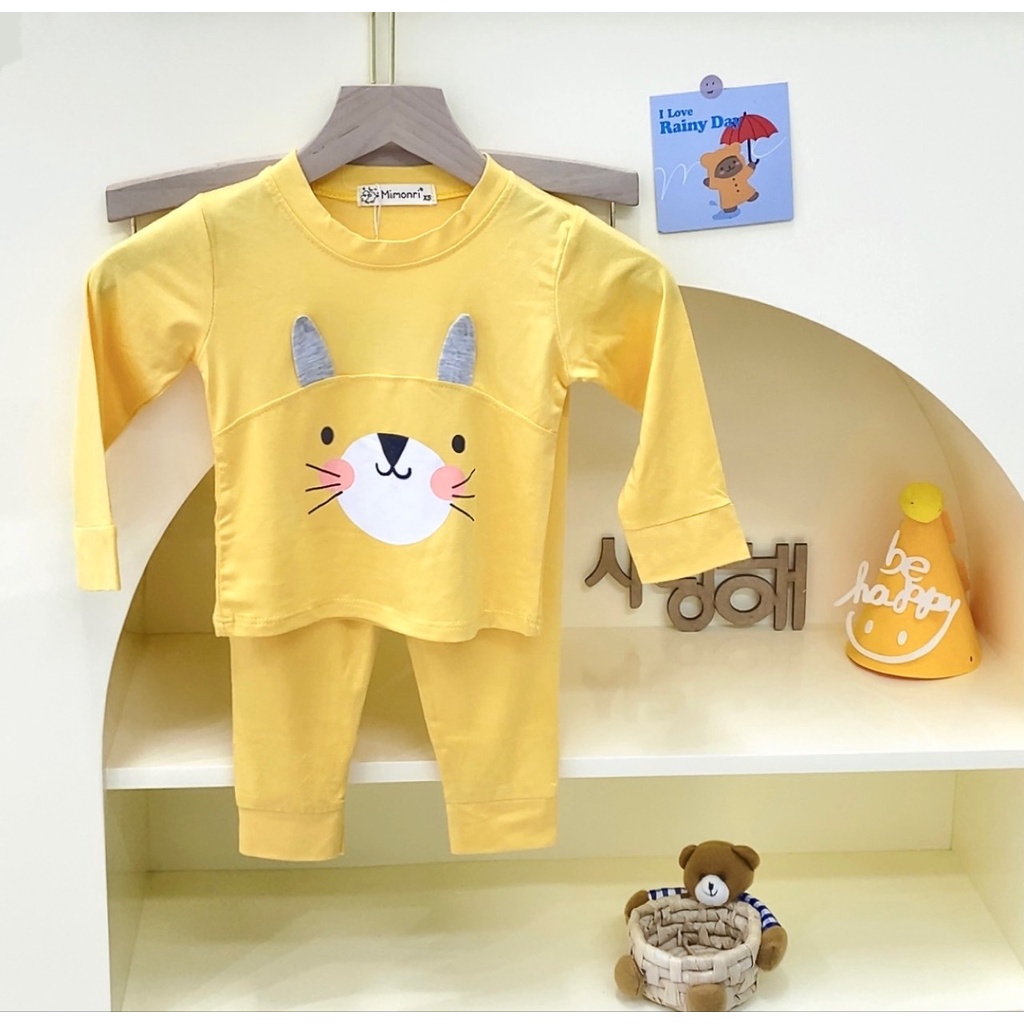 [SALE] Bộ Quần Áo Bé Gái, Bé Trai MIMONRI Vải Thun Lạnh Tai Thú 3D Cực Xinh, Đồ Bộ Cho Bé Mặc Nhà Thu Đông KWTD2219