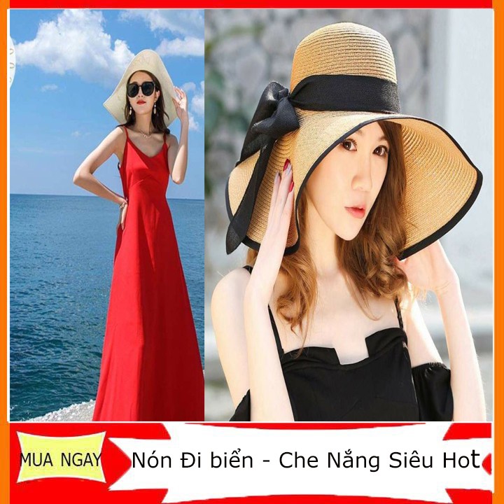 Mũ nón cói đi biển viền vành to Loại 1 (có viền)-htcbikini
