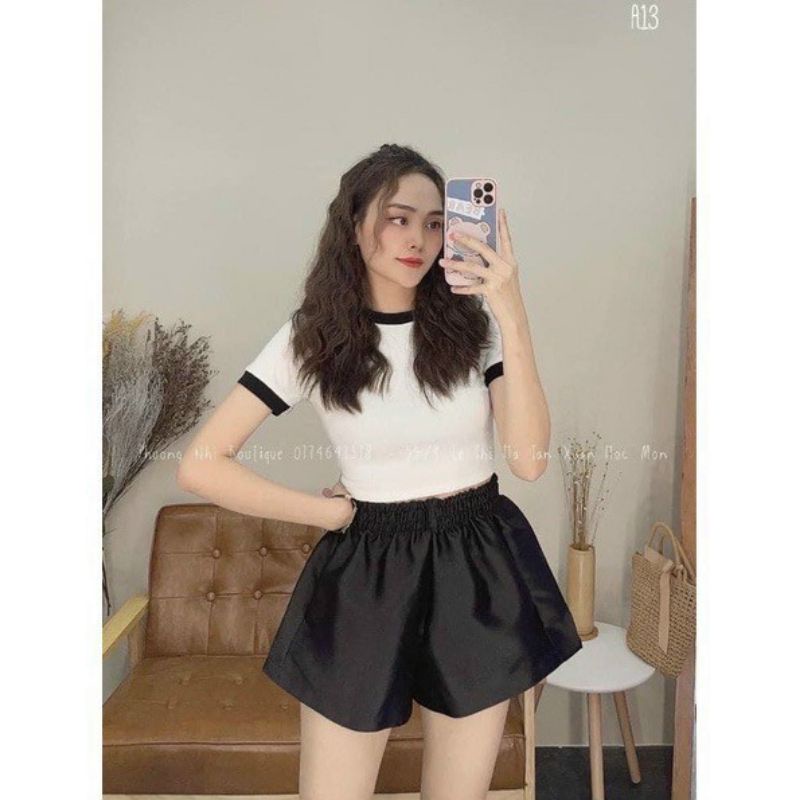 Quàn short lưng thun cạp cao