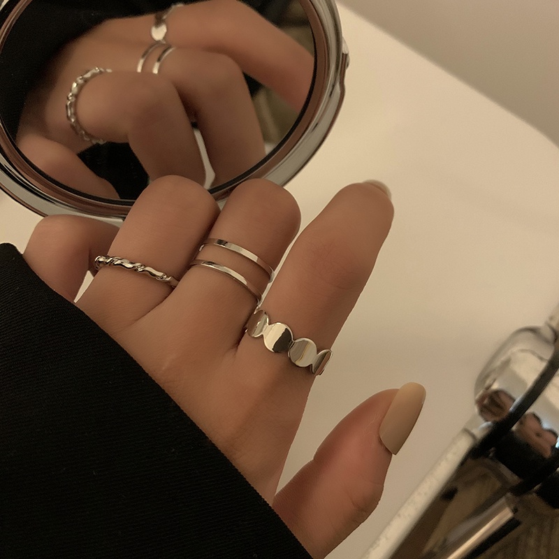 Set 3 Nhẫn Đeo Khớp Ngón Tay Phong Cách Hiphop Thời Trang Cho Nữ