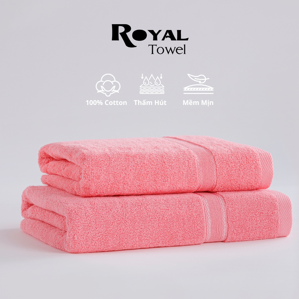 Khăn Tắm Royal Towel 50x100, 60x120cm 100% Cotton Mềm Mại, Thấm Hút, Kháng Khuẩn