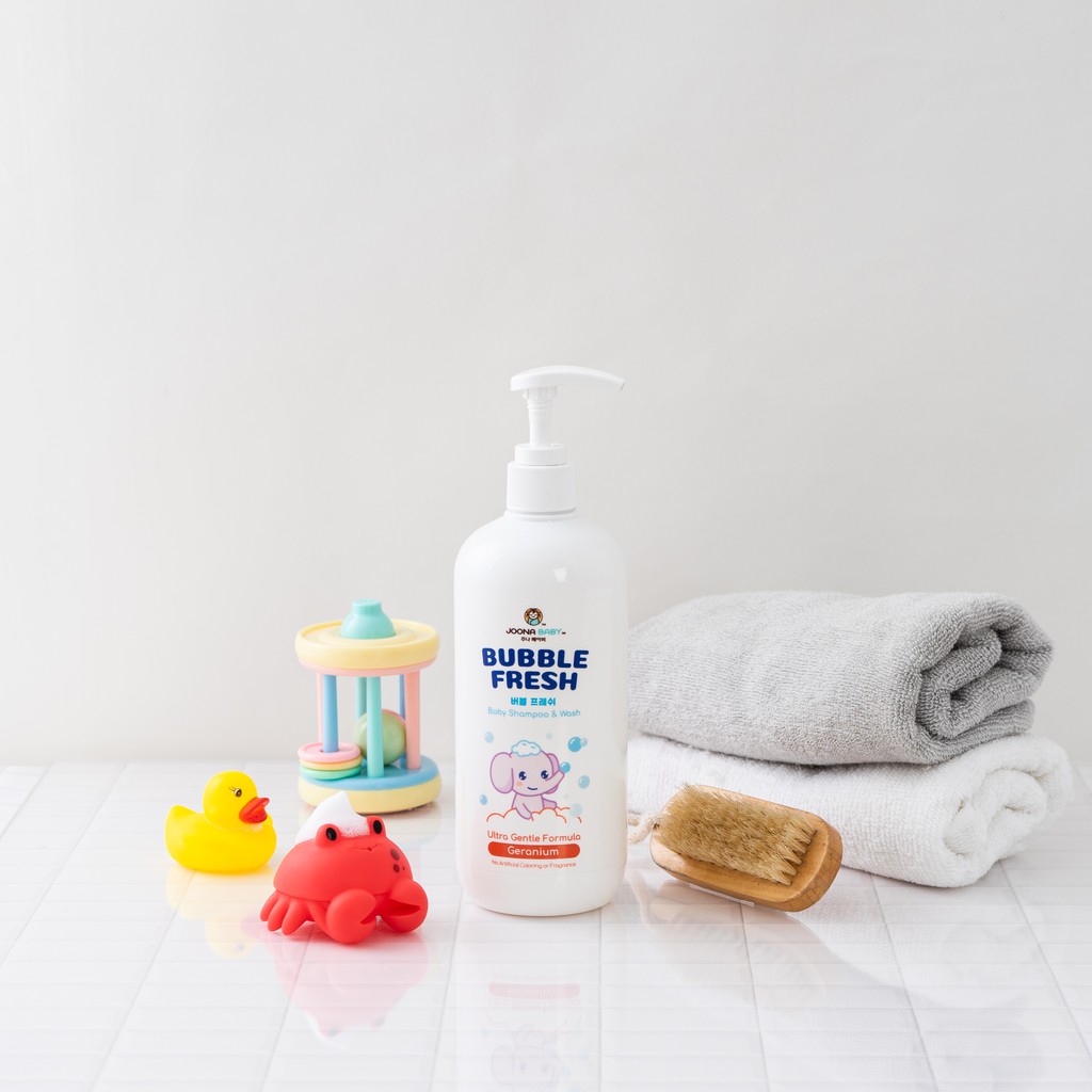 Combo xịt diệt khuẩn Baby Fresh chai nhỏ 55ml, lõi thay thế 300ml và sữa tắm gội Bubble Fresh phong lữ 500ml JOONA BABY