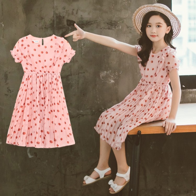 Cô gái ăn mặc cá tính Váy hồng trẻ em quần áo dễ thương đồng phục học sinh tiểu học váy ngọt ngào