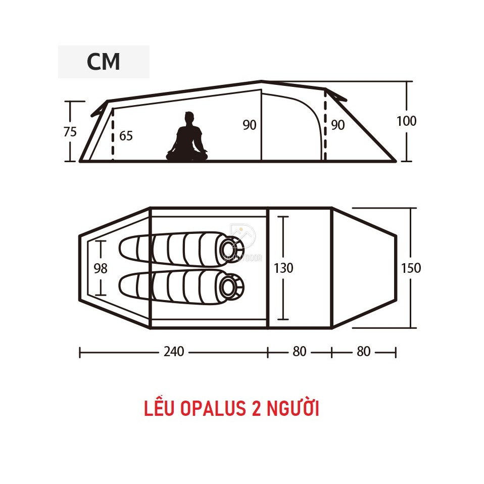 Lều Dã Ngoại 2 Người Naturehike Opalus NH20ZP001
