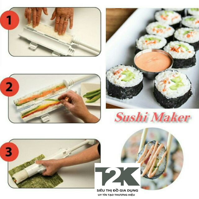 Khuôn làm sushi T2K khuôn làm kimbap sushi làm cơm hộp chất liệu nhựa ABS tiện dụng