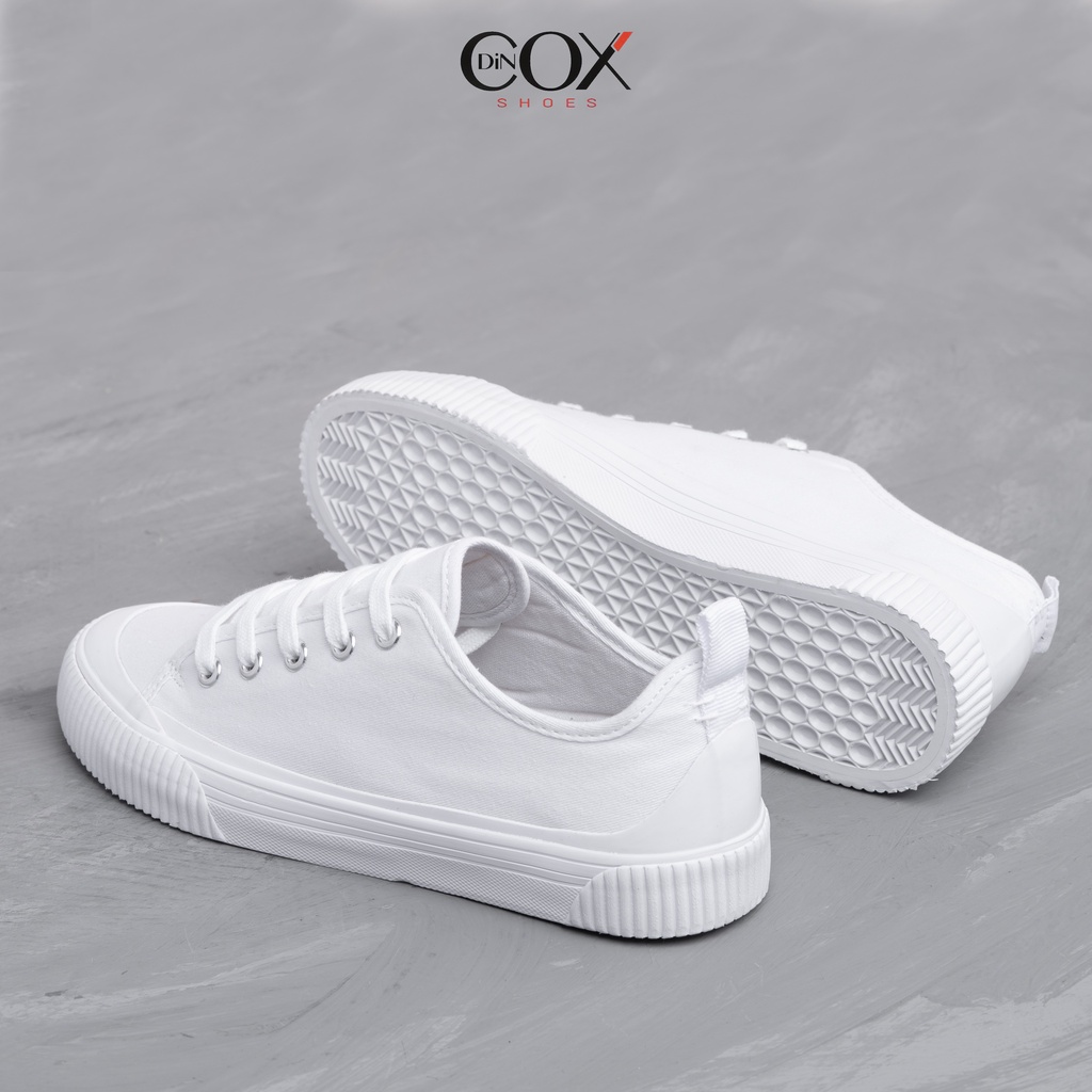 Giày Sneaker Vải Canvas Unisex Chính Hãng DINCOX C20 Snow White Sang Trọng Tinh Tế Đơn Giản