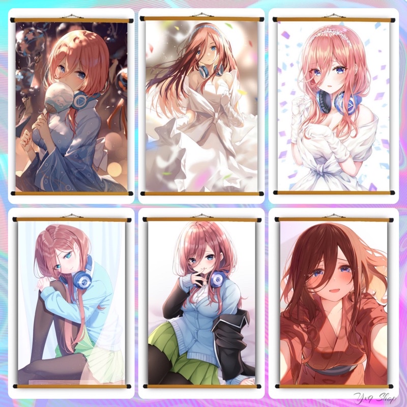 Poster Vải Nakano Miku Anime GoToubun no Hanayome