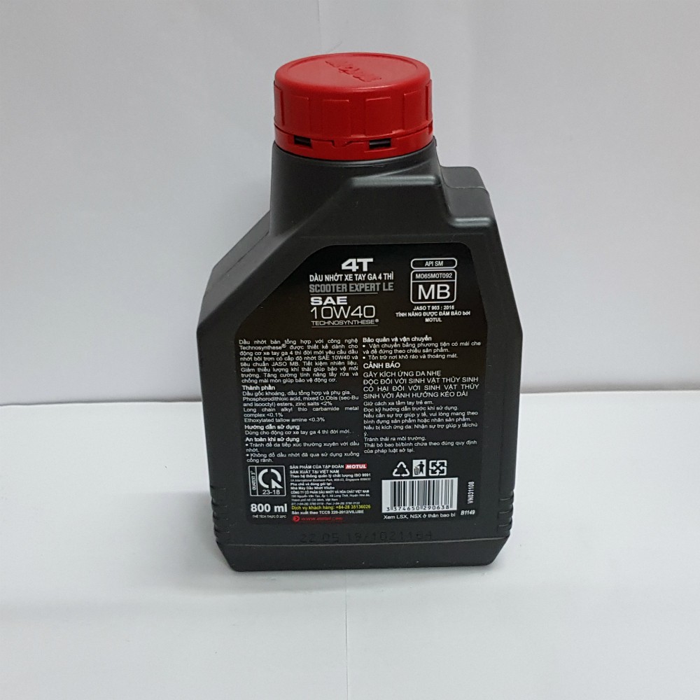 Nhớt xe tay ga MOTUL SCOOTER EXPERT LE 800ML