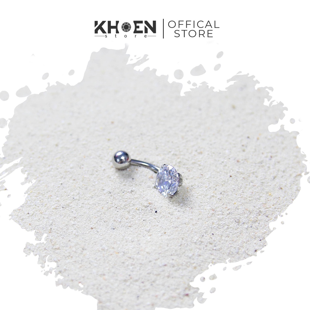 Khuyên Rốn Đá đầu bi - Thép không gỉ - Khoen Store