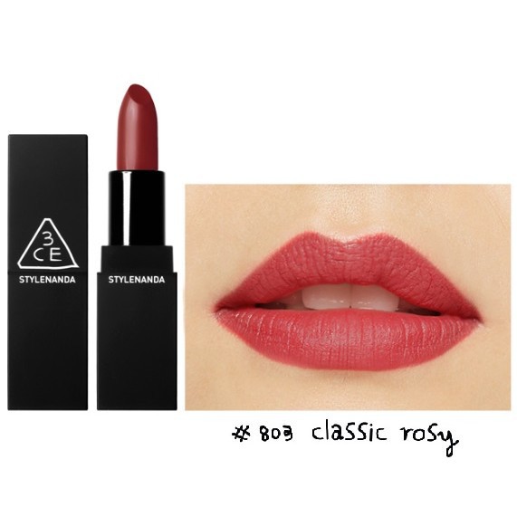 Son 3CE 803 Matte Lip Color Màu Đỏ Hồng Đất