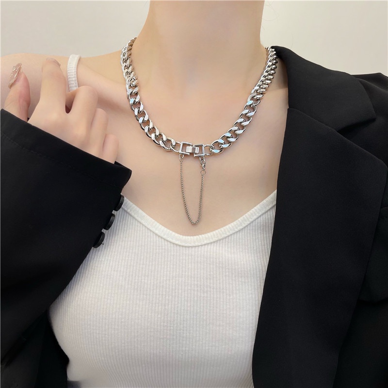 Vòng Cổ Dây Xích Bằng Titan Thời Trang Đường Phố Đơn Giản Cá Tính Cho Nam Và Nữ