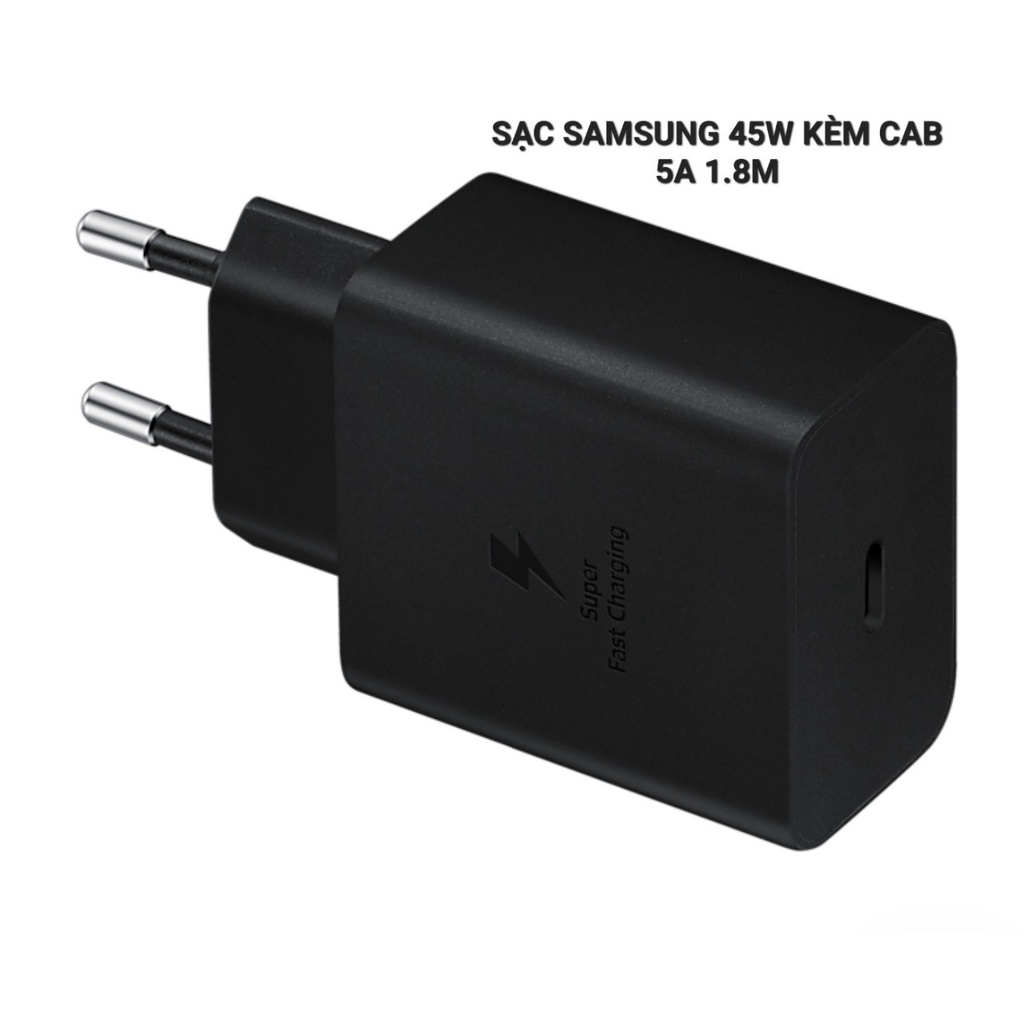 Bộ Sạc Siêu Nhanh Samsung 45W EP-T4510 Kèm Cáp 5A Dài 1m8 - Chính Hãng Full Box