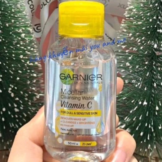 Nước Tẩy Trang Garnier Micellar Water Vitamin C Làm Sáng Da 50ml
