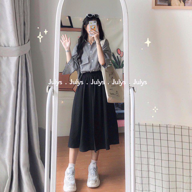 [Qùa Tặng Dây Buộc Tóc Bạn Nhé]Chân váy đũi xoè ulzzang, chân váy đũi phong cách Hàn Quốc siêu xinh 3 màu trắng -đen -be