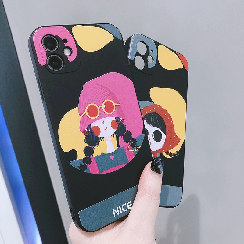 Ốp Điện Thoại TPU Silicon Hình Cô Gái Cho iPhone 13 Pro Max 11 12 Mini X XR XS Max SE 2020 2022 6 6S 7 8 Plus