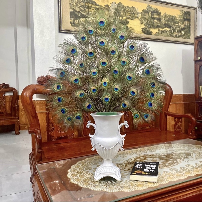 🦚CẮM SẴN Bình cắm LÔNG CÔNG 26-30-36 cành lông công đẹp