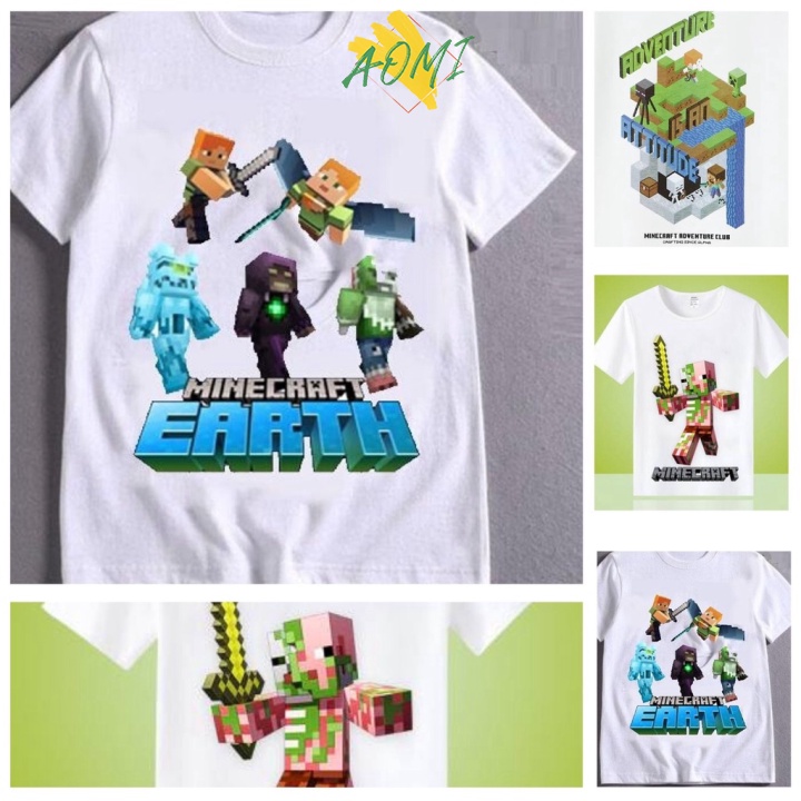 [nhiều mẫu lựa lựa] ÁO THUN MINECRAFT 3 CÓ SIZE TRẺ EM NAM NỮ UNISEX CHO CẢ GIA ĐÌNH AOMIVN V1812