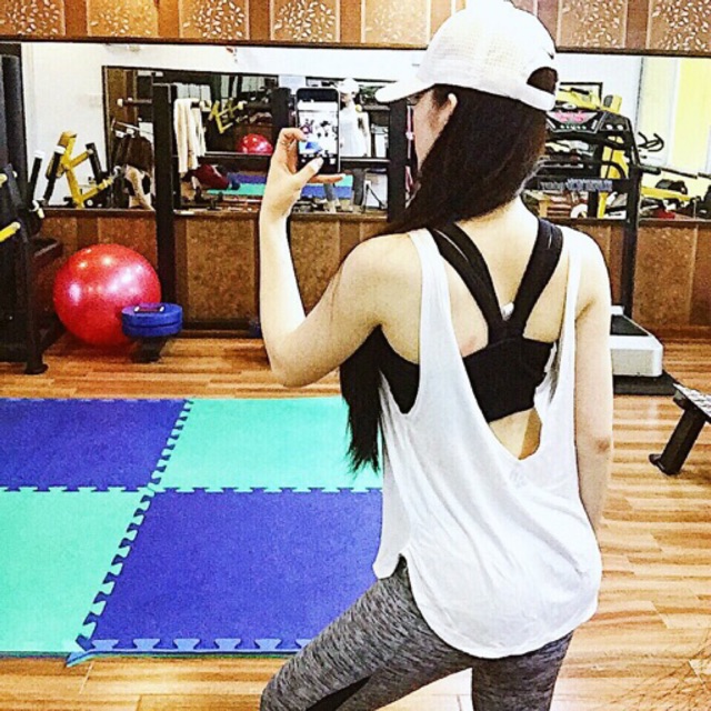 Áo tank top nữ tập gym yoga thể thao hở lưng sau