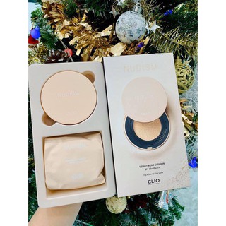 Phấn nước cushion Clio Nudism velvetwear dành cho da hh dầu, dầu che phủ nhẹ bám đẹp đủ 3 màu