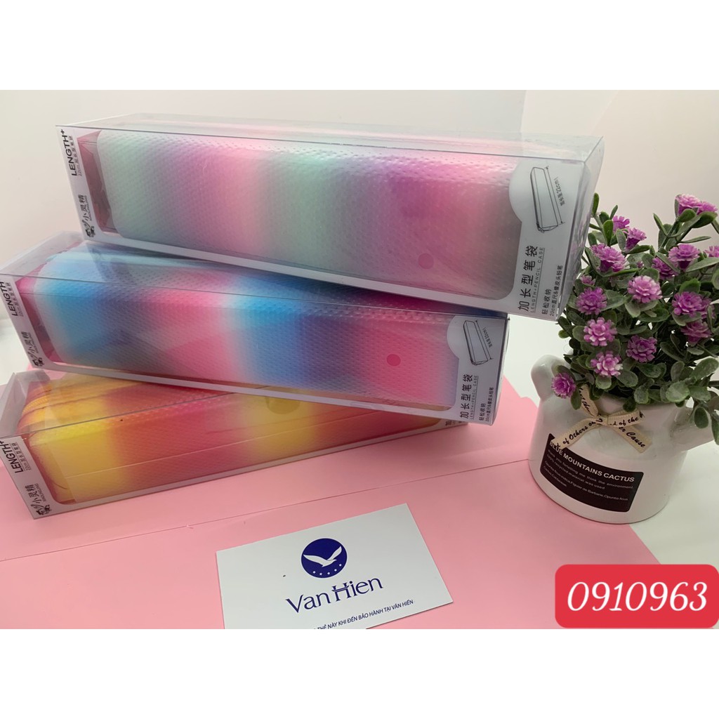 Sale Hộp bút trong phối màu cầu vồng sinh động đẹp mắt Văn Hiến C9