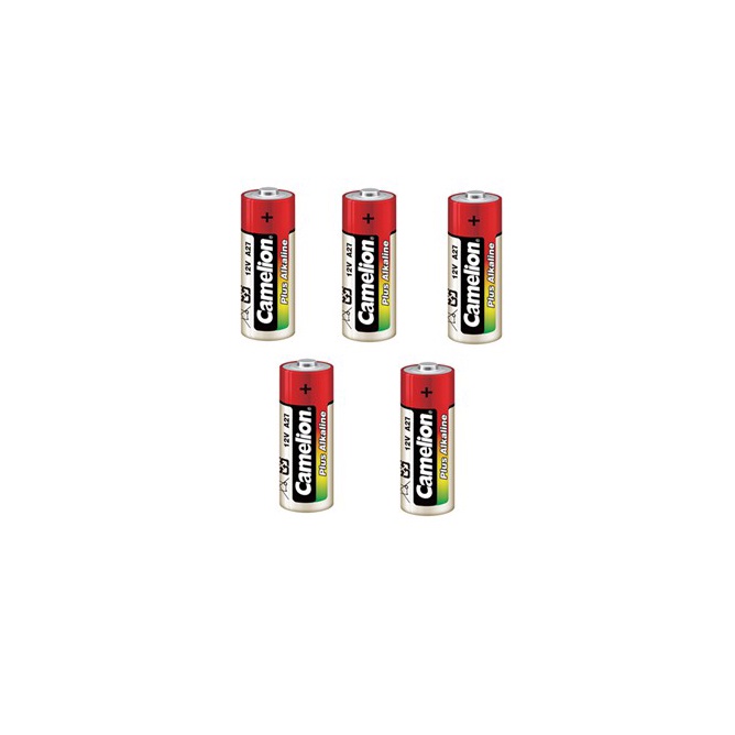Vỉ 5 viên pin Camelion Plus Alkaline A27 12V dùng cho chuông cửa, báo động, báo cháy, romote cửa cuốn, romote máy lạnh