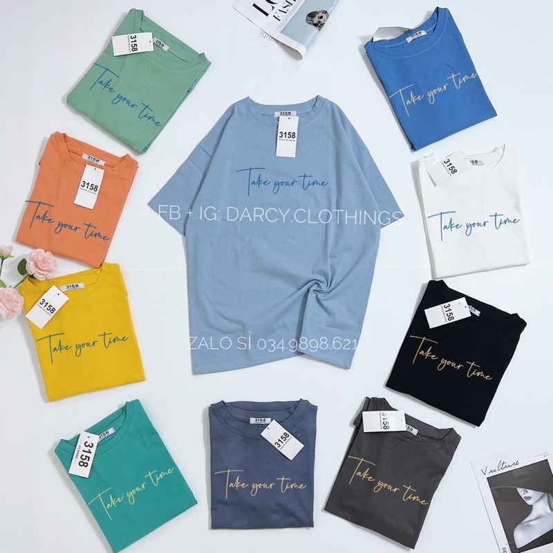 Áo thun 3158 take your time ✨ FREESHIP ✨ áo thun cotton nam nữ unisex